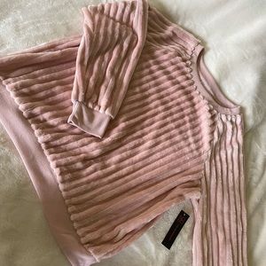 Pink velvet crop sweatshirt
